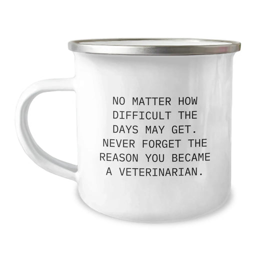 Funny Veterinarian Camping Mug Gifts from Men to Women Friends Family - Inspirational Quote for Birthday - 12 oz Stainless Steel with Enamel Finish - Image 1