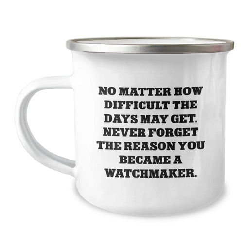 Funny Inspirational Watchmaker Gifts for Him - Valentine's Unique Watchmaker Mug, Perfect Camping Mug for Watchmaker Lovers - Quote: Never Forget Why You Became a Watchmaker - Image 1