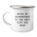 Gifts from Family, Gifts for Grandmother - Funny Grandmother Quote, Christmas Unique Gifts - 12 oz Stainless Steel Camping Mug - Image 1