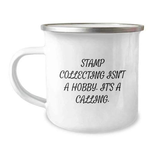 Funny Stamp Collecting Gifts for Men - 'Stamp Collecting Isn't A Hobby. It's A Calling.' Camping Mug for Valentine's Unique Gifts - Image 1