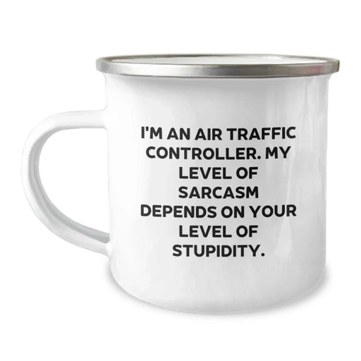 Funny Air Traffic Controller Gifts for Him, Valentine's Unique Gifts from Friends, Men, Coworkers, 12 oz Camping Mug with Inspirational Quote - Image 1