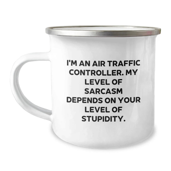 Funny Air Traffic Controller Gifts for Him, Valentine's Unique Gifts from Friends, Men, Coworkers, 12 oz Camping Mug with Inspirational Quote - Image 1
