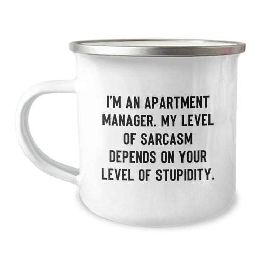 Funny Apartment Manager Gifts from Friends for Men - I'm An Apartment Manager, My Level Of Sarcasm Depends On Your Level Of Stupidity, Father's Day Unique Gifts for Him - Image 1