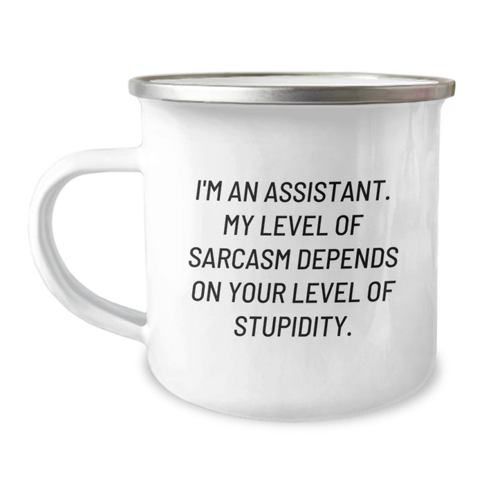 Funny Assistant Gifts from Friends or Family - Cute Camping Mug for Assistant with Sarcastic Quote - Father's Day Unique Gifts for Men or Women - Image 1