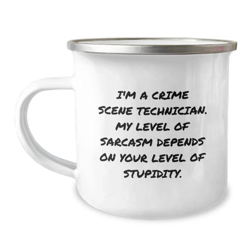 Crime Scene Technician Camping Mug, Funny Gifts from Friends to Crime Scene Technician Men, Unique Christmas Unique Gifts for Crime Scene Technicians - Image 1