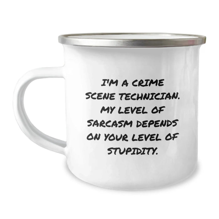 Crime Scene Technician Camping Mug, Funny Gifts from Friends to Crime Scene Technician Men, Unique Christmas Unique Gifts for Crime Scene Technicians - Image 1