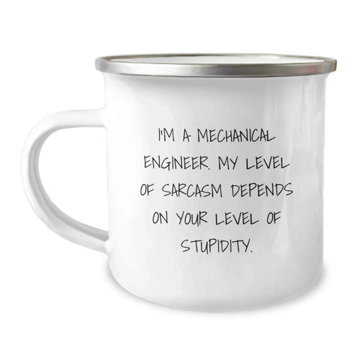 Funny Mechanical Engineer Gifts for Men - 'I'm A Mechanical Engineer My Level Of Sarcasm Depends On Your Level Of Stupidity' Christmas Unique Presents for Friends from Family - Image 1