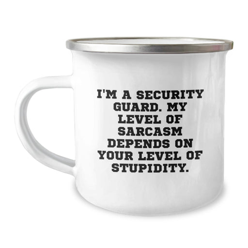 Funny Security Guard Gifts, Sarcastic Mugs for Security Guard Dad, Camping Mug for Father's Day from Family - Image 1