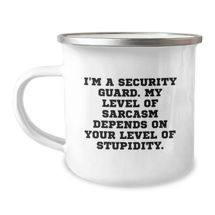 Funny Security Guard Gifts, Sarcastic Mugs for Security Guard Dad, Camping Mug for Father's Day from Family - Image 1