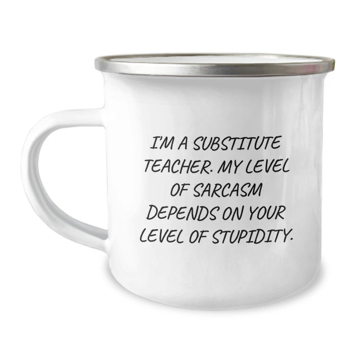 Funny Substitute Teacher Gifts from Friends - Mothers Day Unique Gifts for Substitute Teachers Camping Mug - Image 1