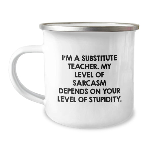 Funny Substitute Teacher Gifts for Women, Camping Mug with Sassy Quote - Gifts from Friends or Family for Mother's Day - Image 1