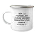 Funny Tax Preparer Gifts, Birthday Unique Gifts for Men, Women, Friends, Family - 'I'm A Tax Preparer. My Level Of Sarcasm Depends On Your Level Of Stupidity.' Camping Mug - Image 1