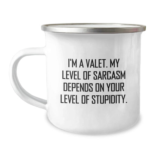 Valet Gifts from Men, Funny Sarcasm Gifts for Him, Camping Mug, Birthday Unique Gift Ideas for Valet - Image 1