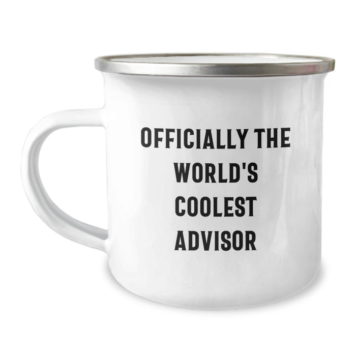 Funny Advisor Gifts from Men, Officially The World's Coolest Advisor Camping Mug for Father's Day Unique Gifts - Image 1