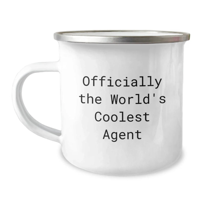 Funny Agent Gifts from Friends for Agent Birthday Unique Camping Mug with Quote 'Officially The World's Coolest Agent' - Perfect for Agent Enthusiasts - Agent Gift for Agent - Image 1
