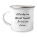Ambulance Driver Gifts for Men - 'Officially The World's Coolest Ambulance Driver' Funny Camping Mug, Stainless Steel Enamel Finish, Unique Christmas Unique Gifts from Family, Coworkers, Friends - Image 1