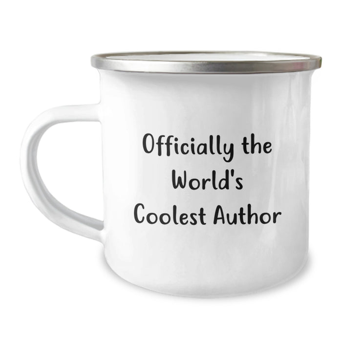 Funny Author Gifts for Mom, Unique Camping Mugs for Mother's Day, Officially The World's Coolest Author Quote - Image 1