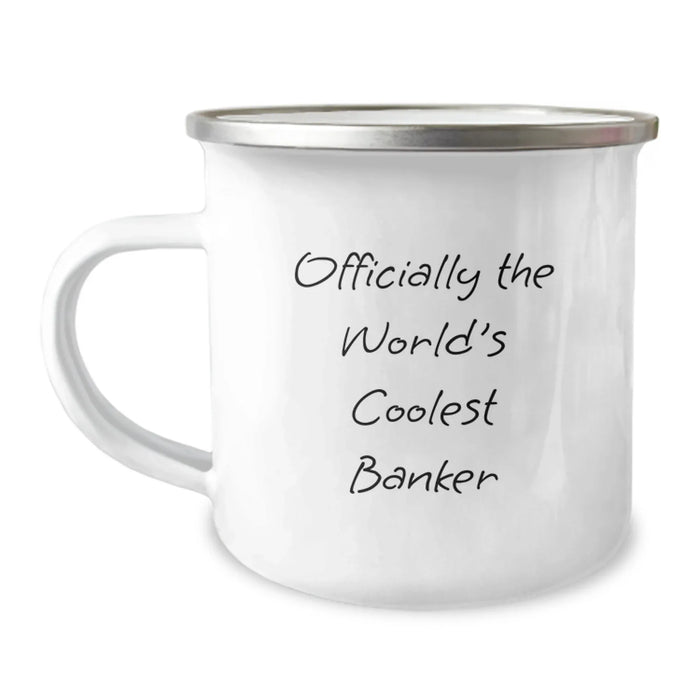 Funny Banker Gifts for Men, Funny Camping Mug with Officially The World's Coolest Banker, Birthday Unique Gifts from Friends, Coworkers, Family - Image 1