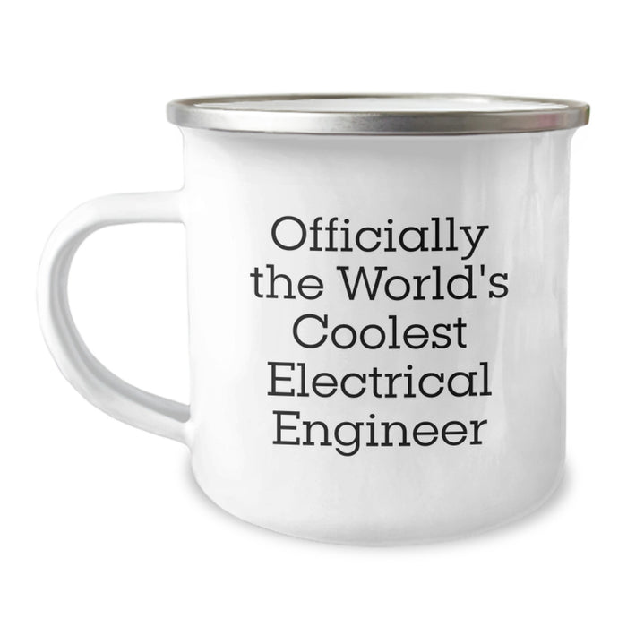 Electrical Engineer Gifts - 'Officially The World's Coolest Electrical Engineer' Funny Camping Mug, Father's Day Unique Gifts for Electrical Engineer Dad - Image 1