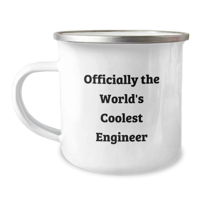 Gifts for Engineers - Officially The World's Coolest Engineer, Funny Engineer Graduation Unique Gifts, Stainless Steel Camping Mug with Enamel Finish - Image 1