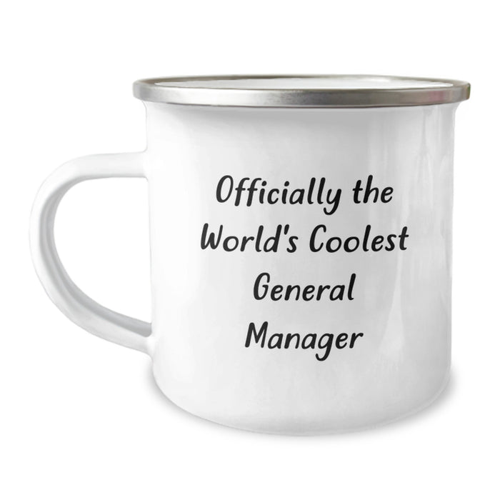 General Manager Gifts from Men, Funny 'Officially The World's Coolest', Unique Father's Day Unique Gifts Camping Mug for General Manager - Image 1