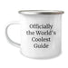 Camping Guide Gifts for Men from Friends - Funny 'The World's Coolest Guide' Stainless Steel Mug, Birthday Unique Gifts for Outdoor Enthusiasts - Image 1