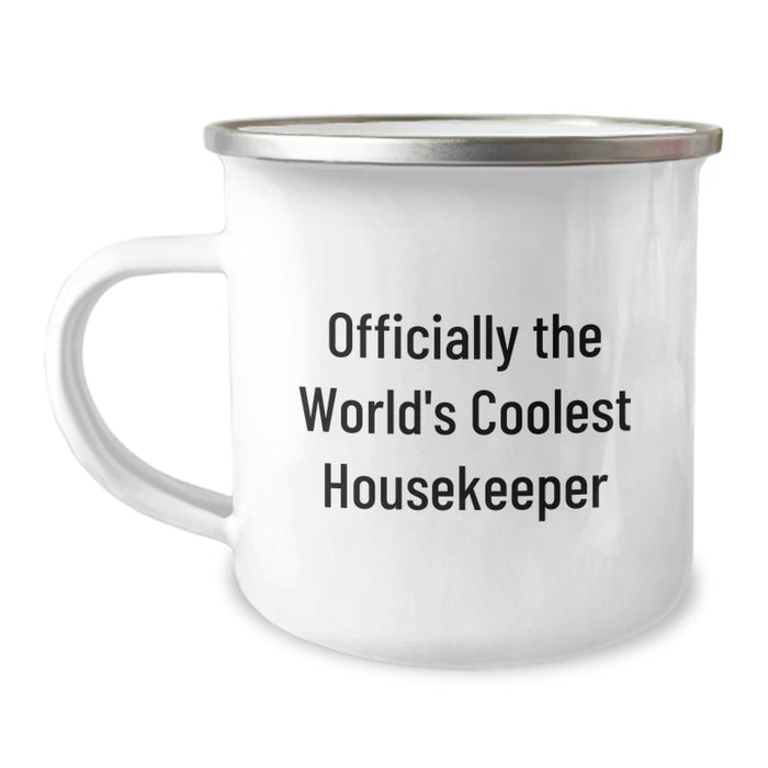 Funny Housekeeper Gifts for Her, Camping Mug Officially The World's Coolest Housekeeper, Graduation Unique Gifts from Friends - Image 1