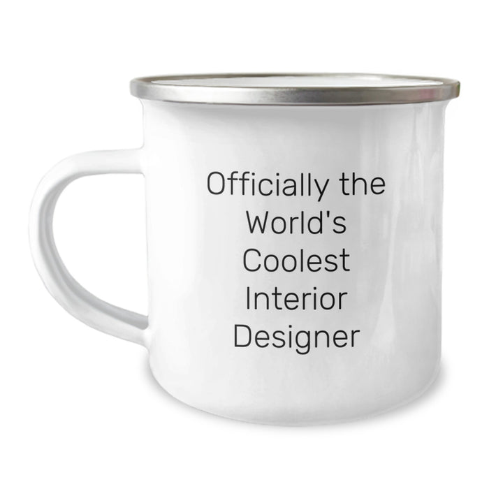 Funny Interior Designer Gifts, World's Coolest Interior Designer Camping Mug, Unique Father's Day Unique Gifts for Interior Designer - Image 1