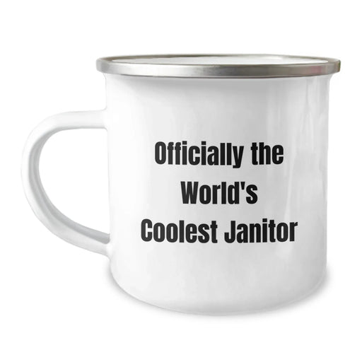 Funny Janitor Gifts from Men for World's Coolest Janitor Christmas Unique Mugs, Camping Mug for Friends, Family, Coworkers - Officially The World's Coolest Janitor - Image 1