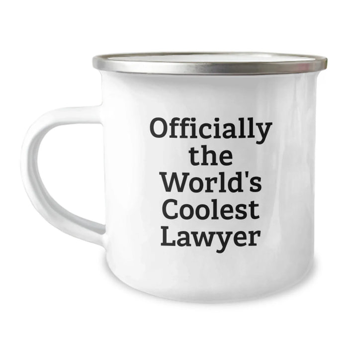 Funny Lawyer Gifts for Men, Officially The World's Coolest Lawyer, Birthday Unique Mugs for Friends, Camping Mug, Lawyer Mug - Image 1