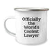Funny Lawyer Gifts for Men, Officially The World's Coolest Lawyer, Birthday Unique Mugs for Friends, Camping Mug, Lawyer Mug - Image 1