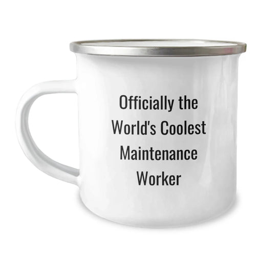 Funny Maintenance Worker Gifts from Friends for Birthday Unique Camping Mug Officially The World's Coolest Maintenance Worker - Image 1
