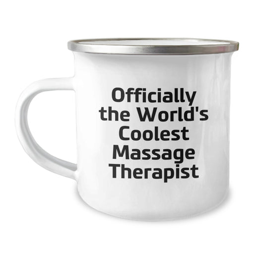 Funny Massage Therapist Gifts from Friends for Men - Officially The World's Coolest Massage Therapist Insulated 12 oz Stainless Steel Camping Mug - Image 1