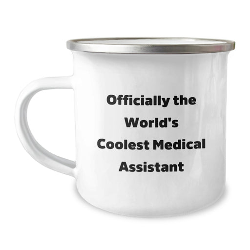 Funny Medical Assistant Gifts for Dad, Officially The World's Coolest Medical Assistant Engraved Camping Mug for Father's Day - Image 1