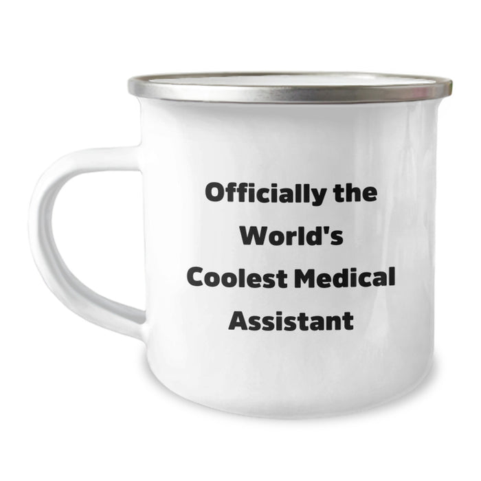 Funny Medical Assistant Gifts for Dad, Officially The World's Coolest Medical Assistant Engraved Camping Mug for Father's Day - Image 1