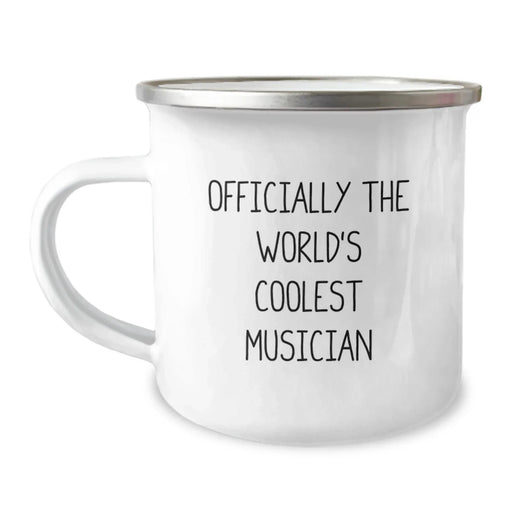 Funny Musician Gifts from Friends for Valentine's Unique Musician Camping Mug Officially The World's Coolest Musician - Image 1