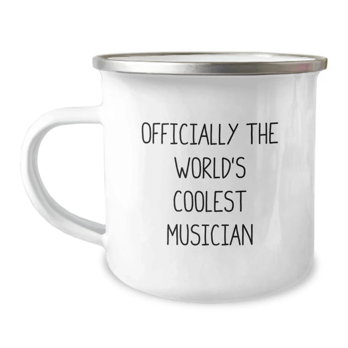 Funny Musician Gifts from Friends for Valentine's Unique Musician Camping Mug Officially The World's Coolest Musician - Image 1