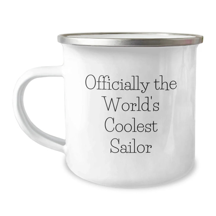 Funny Sailor Gifts for Men, Birthday Unique Gifts from Friends, Sailor Camping Mug with Officially The World's Coolest Sailor Quote - Image 1