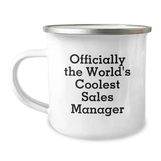 Funny Sales Manager Gifts for Valentine's, Officially The World's Coolest Sales Manager Quote, Camping Mug for Men, Women, Coworkers, Family, Friends - Image 1