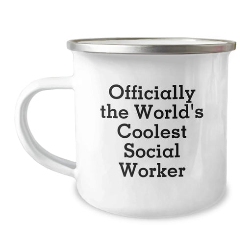 Gifts for Social Workers, Officially The World's Coolest Social Worker Camping Mug, Christmas Unique Mugs - Image 1