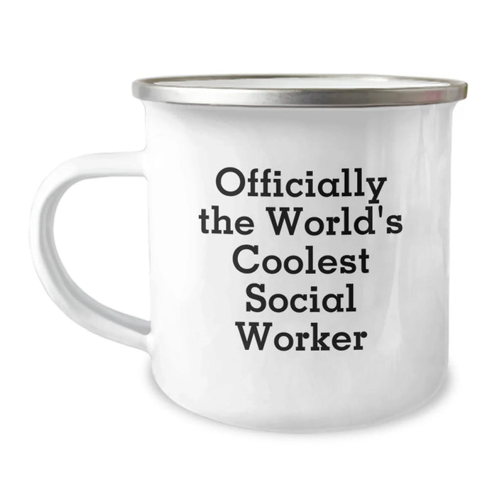 Gifts for Social Workers, Officially The World's Coolest Social Worker Camping Mug, Christmas Unique Mugs - Image 1