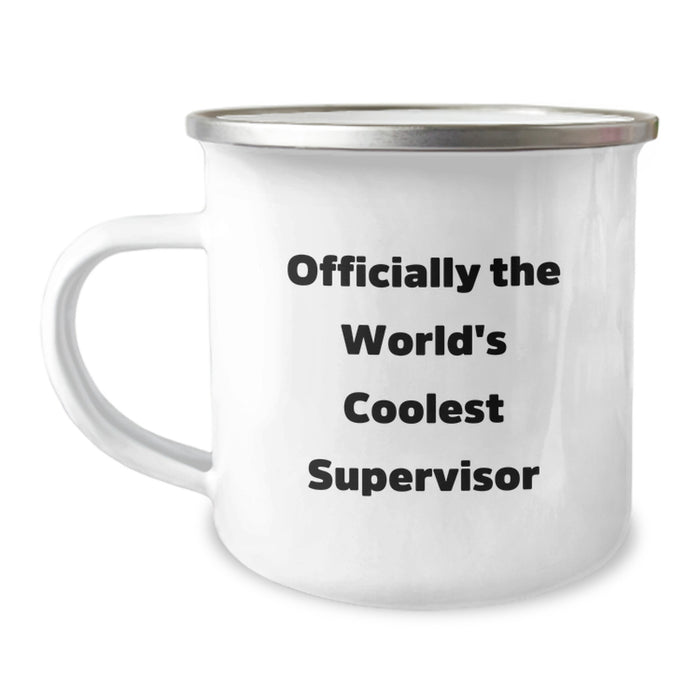 Funny Supervisor Gifts from Family, Unique Camping Mug for Supervisor Dad on Father's Day, Officially The World's Coolest Supervisor Quote - Image 1