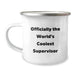 Funny Supervisor Gifts from Family, Unique Camping Mug for Supervisor Dad on Father's Day, Officially The World's Coolest Supervisor Quote - Image 1