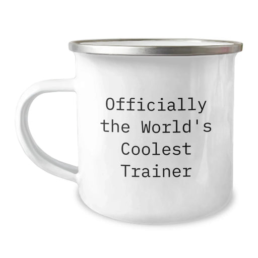 Funny Trainer Gifts for Men Valentine's Unique Camping Mug Officially The World's Coolest Trainer - Gifts from Men to Trainer Friends Family - Image 1
