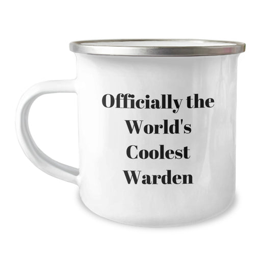 Funny Warden Gifts for Men, Unique Camping Mug for Dad, Officially The World's Coolest Warden - Father's Day Unique Gifts from Family - Image 1