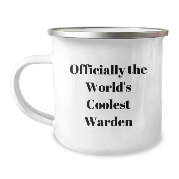 Funny Warden Gifts for Men, Unique Camping Mug for Dad, Officially The World's Coolest Warden - Father's Day Unique Gifts from Family - Image 1