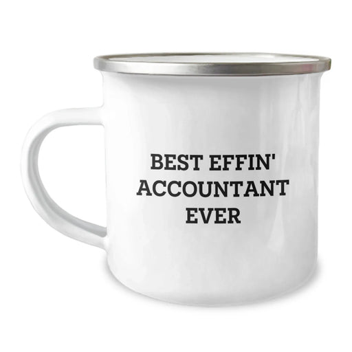 Funny Accountant Gifts from Friends and Family for Christmas Unique Presents - Best Effin' Accountant Ever Camping Mug - Image 1