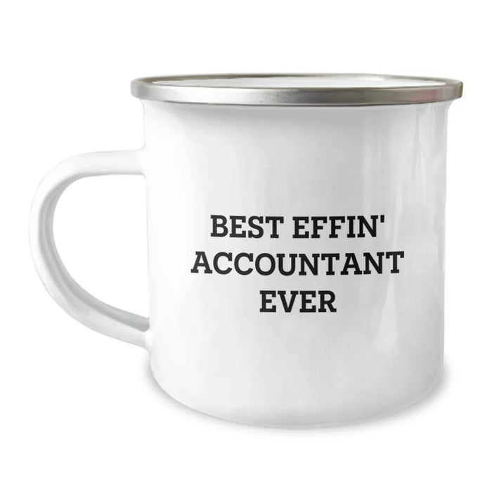 Funny Accountant Gifts from Friends and Family for Christmas Unique Presents - Best Effin' Accountant Ever Camping Mug - Image 1