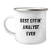 Funny Analyst Gifts for Dad - Best Effin' Analyst Ever Engraved Camping Mug, Stainless Steel with Enamel Finish, Ideal Gift for Father's Day from Men - Image 1