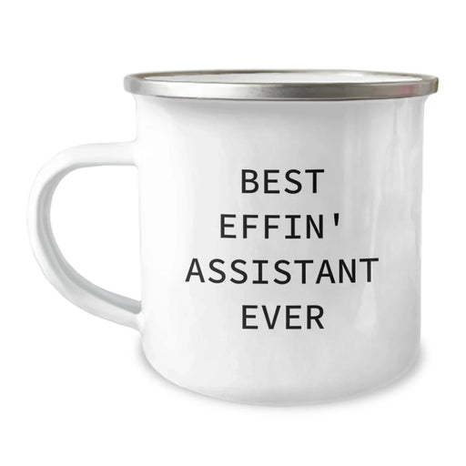 Funny Assistant Gifts for Men, Unique Camping Mug for Birthday, Best Effin' Assistant Ever Quote - Image 1